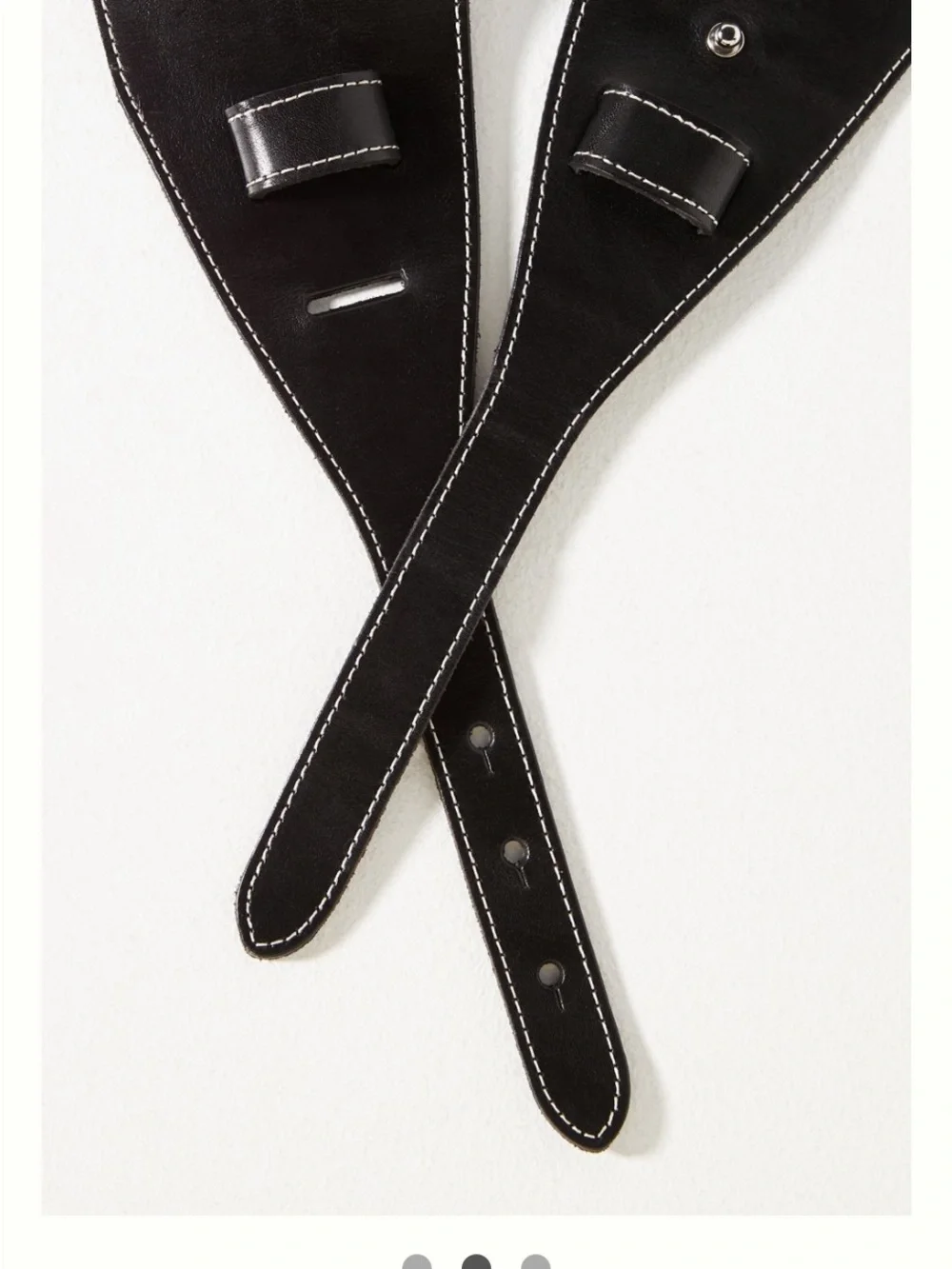 Anthropologie Black Wide Leather Corset Belt with White Stitching